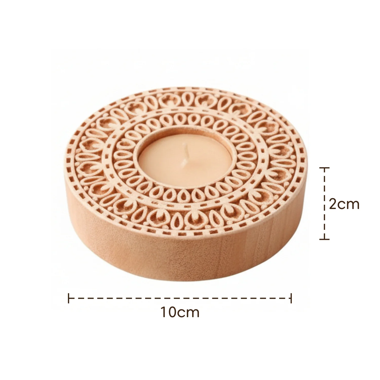 1Pc Wooden Candle Holder - Image 4