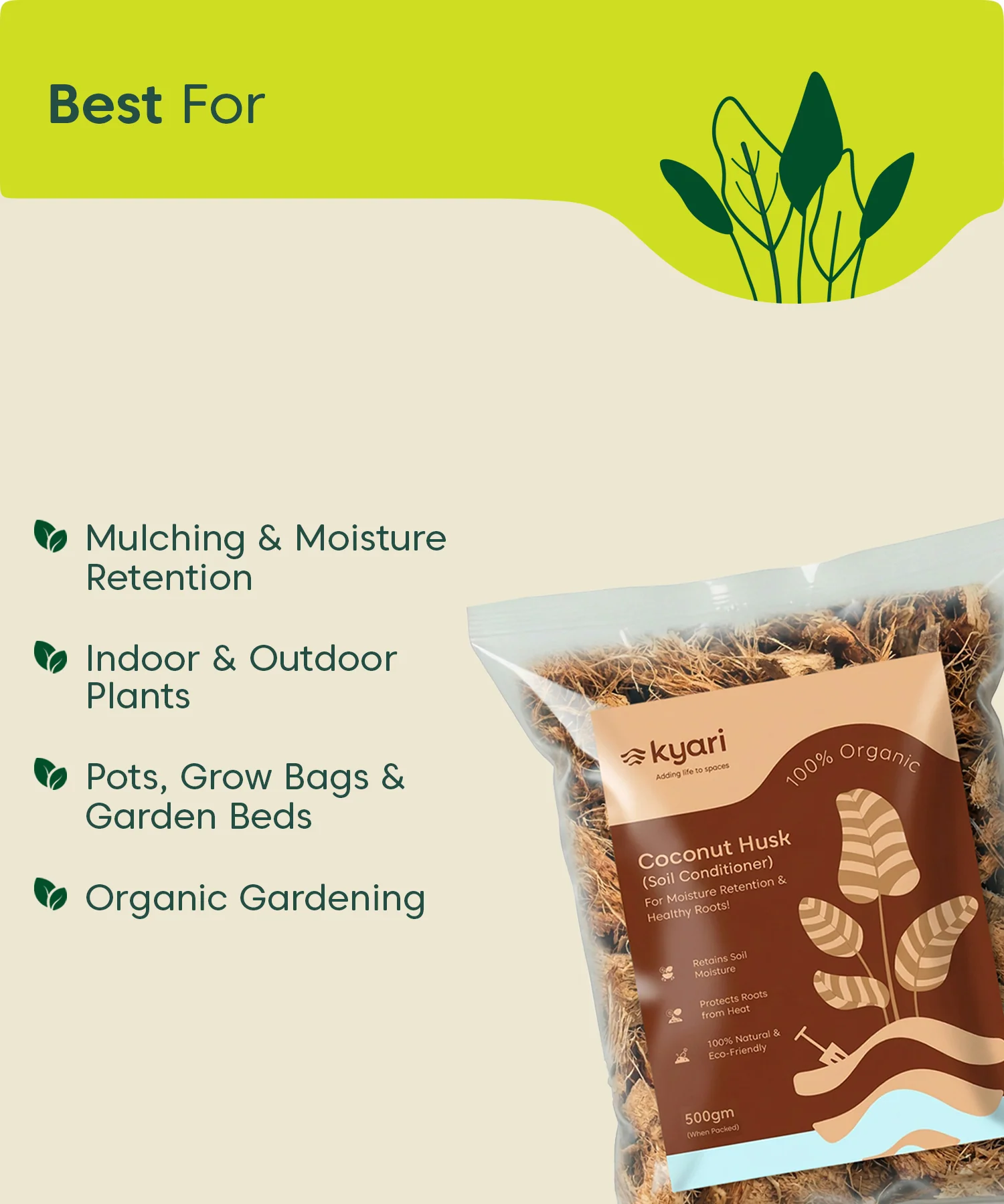 Kyari coconut Husk Chip 500 gram - Image 2