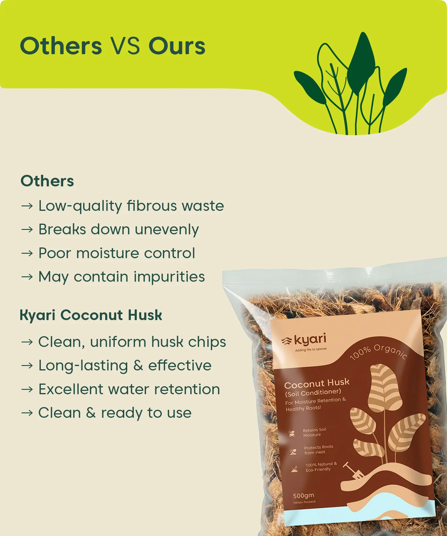 Kyari coconut Husk Chip 500 gram - Image 4