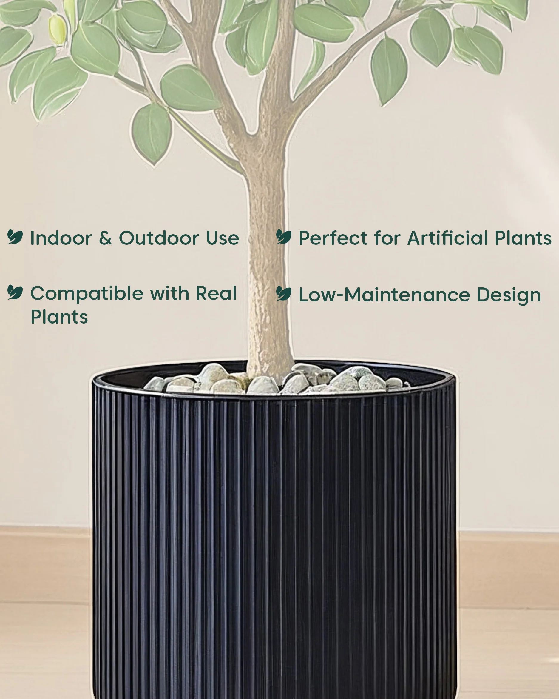Manhattan Bloom Fiberglass Planter - Image 13