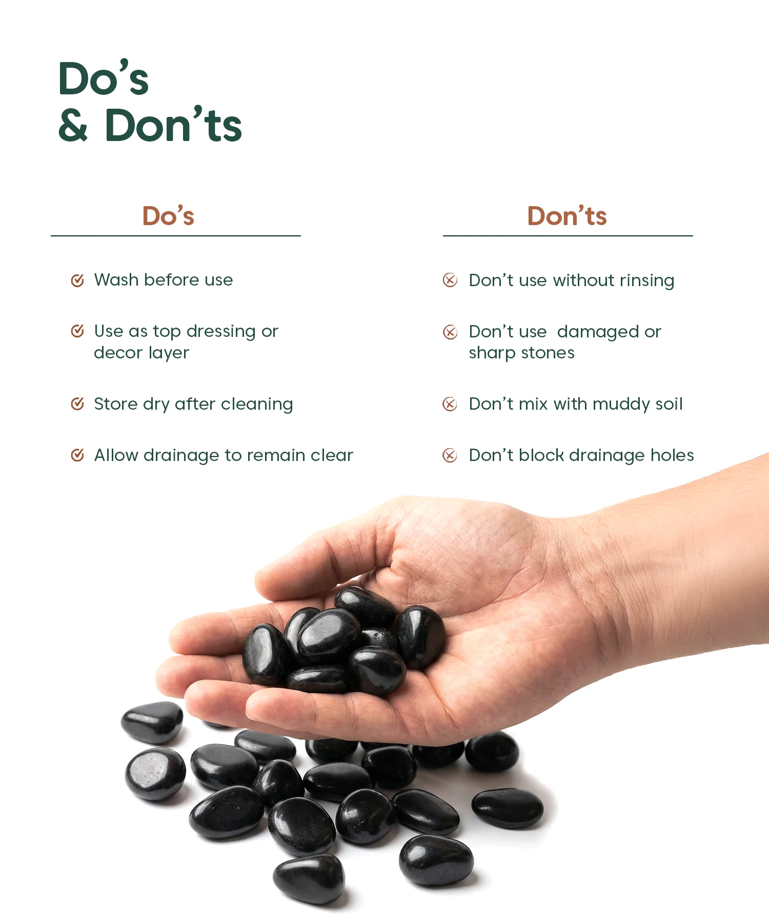 Decorative Black Pebbles (1 KG) – For Pots & Gardens - Image 7