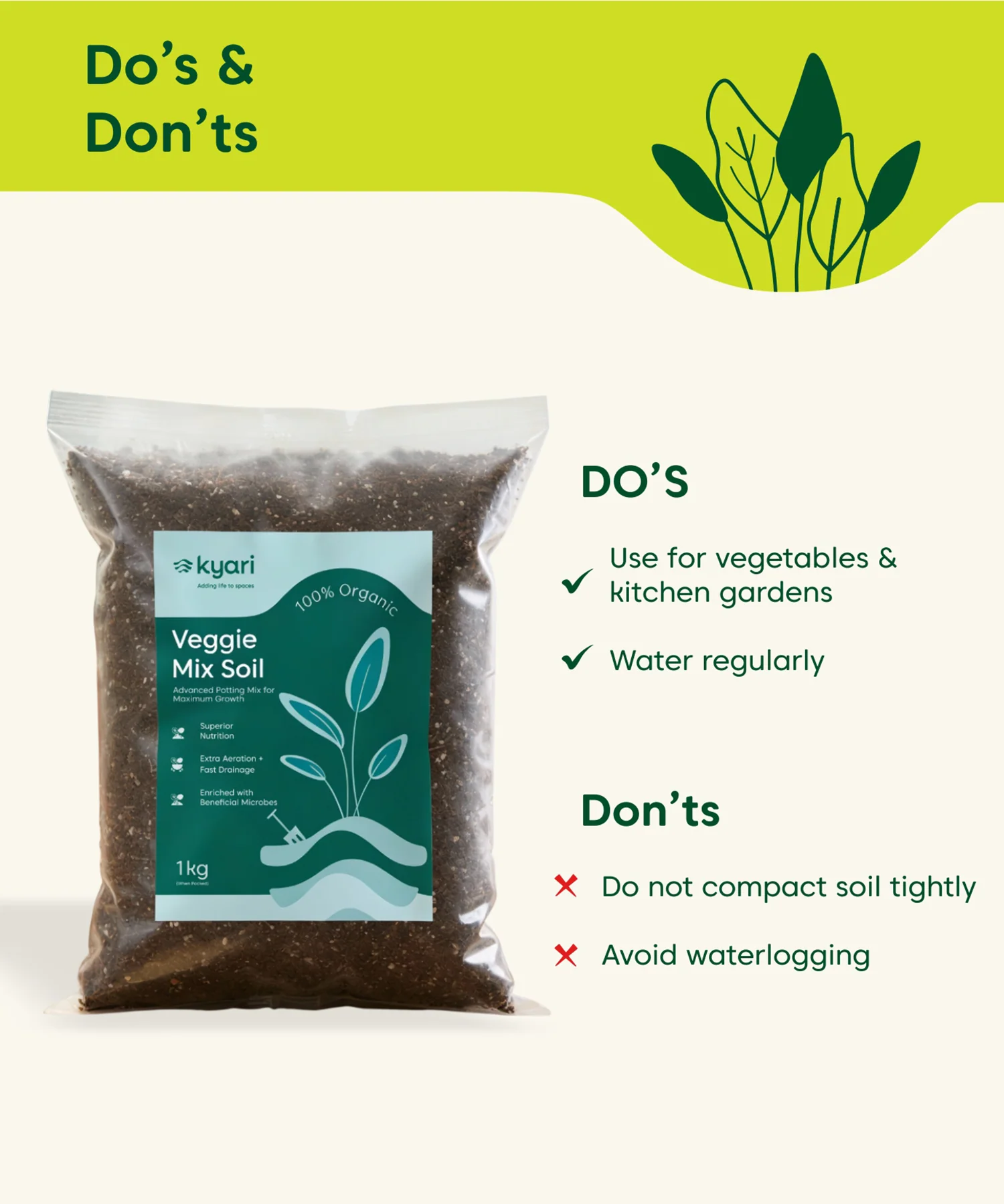Organic Veggie Mix Soil (1 KG) – For Herbs, Vegetables & Flowers - Image 3